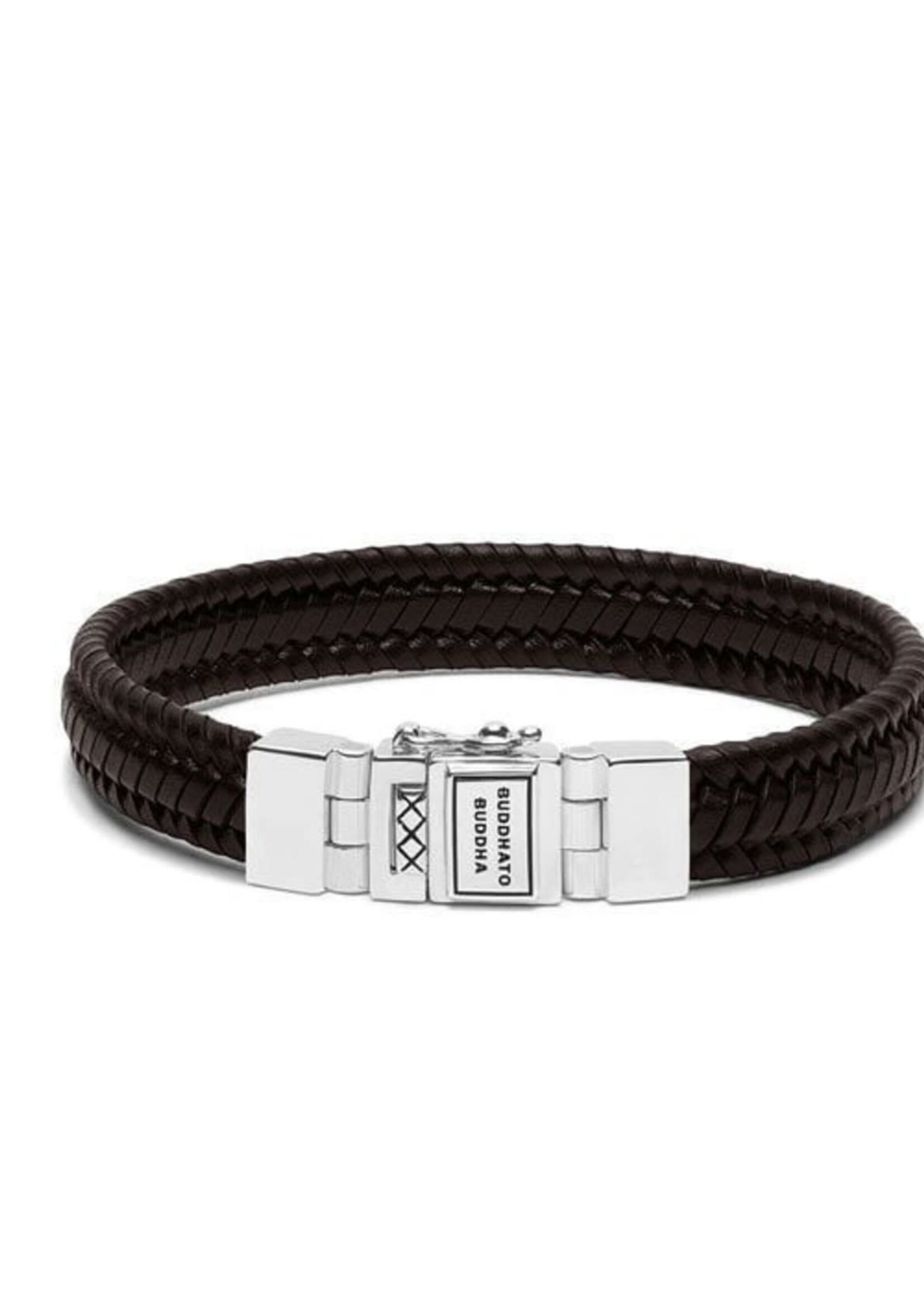 Buddha to Buddha 925 Sterling Zilveren 181BR Edwin Small Leather Bracelet Brown