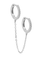 Karma Hinged Hoops Double In Chains Silver