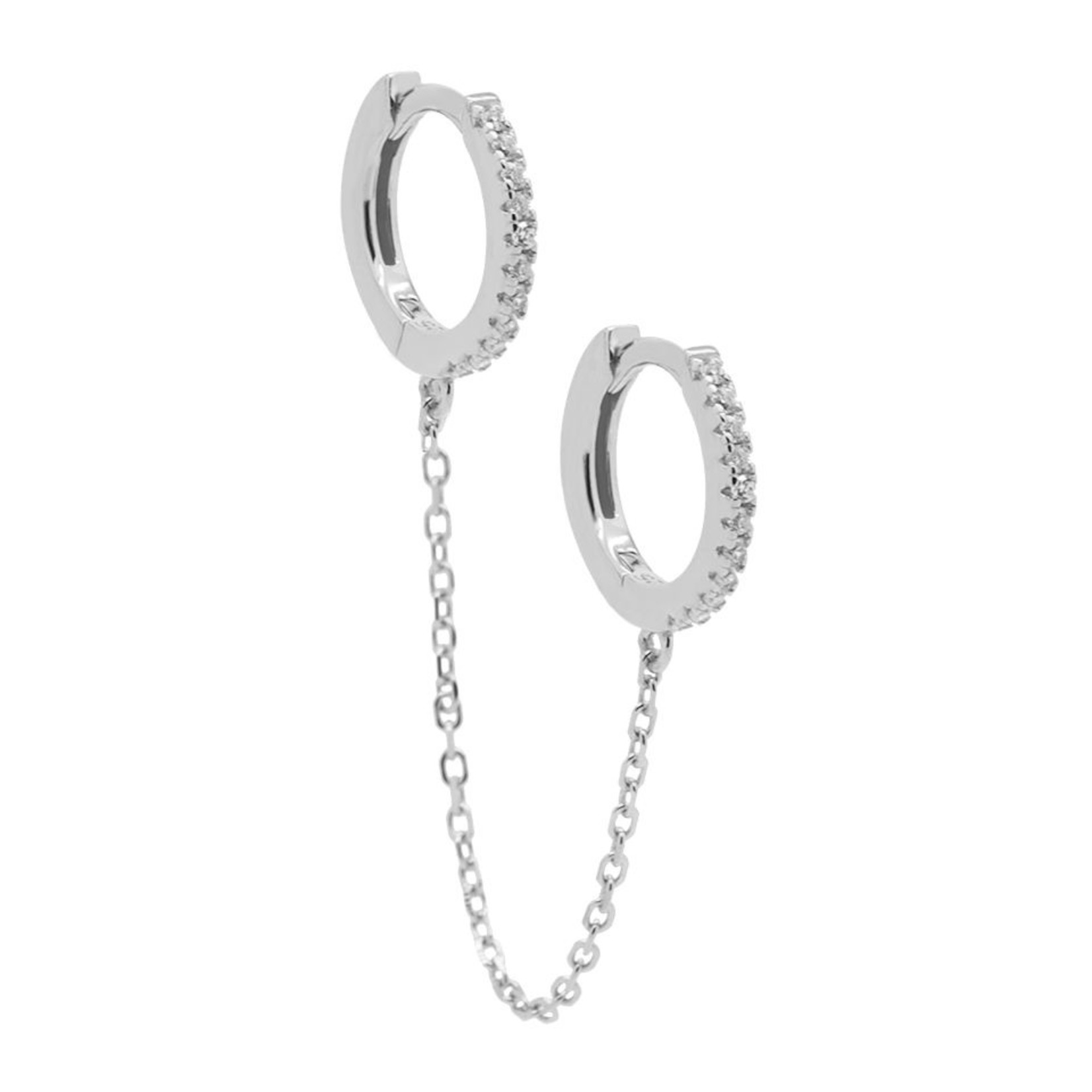 Karma Hinged Hoops Double In Chains Silver