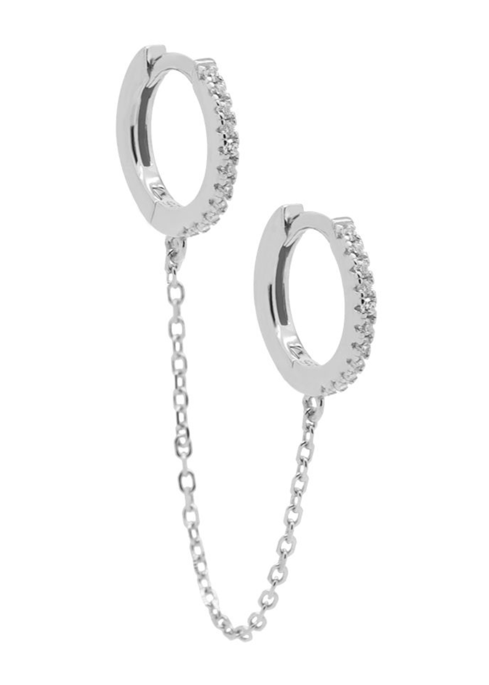 Karma Hinged Hoops Double In Chains Silver