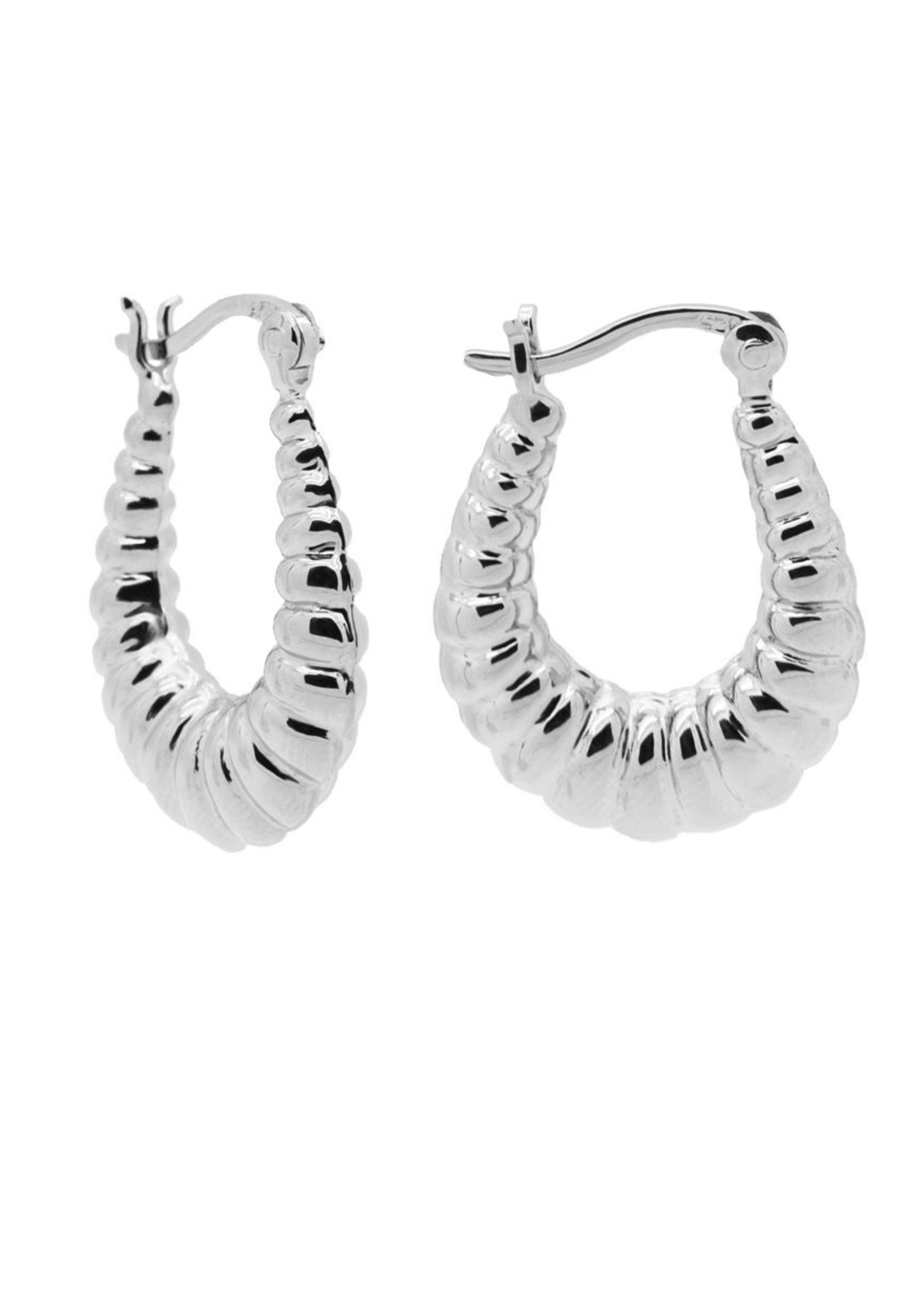 Karma Plain Hoops Ridge 18MM Silver