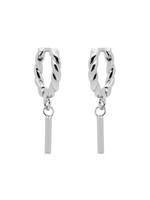 Karma Hinged Twisted Hoops Symbols Round Tube Silver