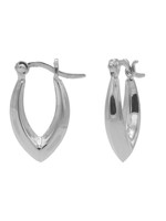 Karma Plain Hoops Pointy Oval 10MM Silver