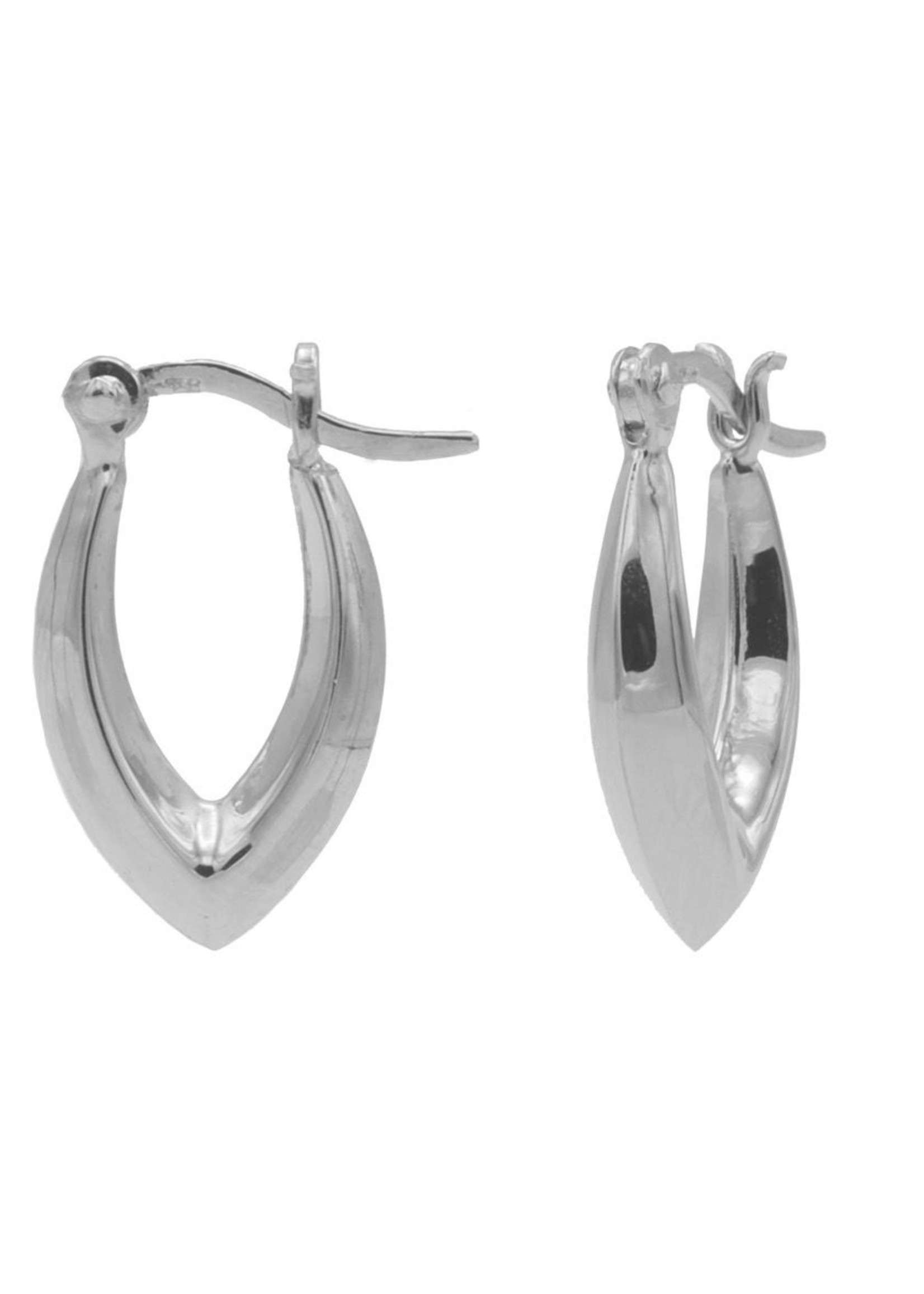 Karma Plain Hoops Pointy Oval 10MM Silver