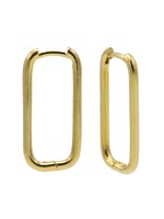 Karma Plain Hinged Hoops Long Round Square Goldplated 24MM