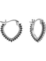 Karma Plain Hoops Black Zirconia V 19MM Silver