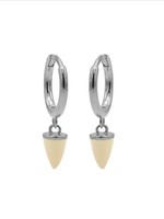 Karma Hinged Hoops Emaille Cone Nude Silver