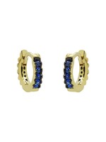 Karma Plain Hinged Hoops Blue Zirconia 10MM Goldplated