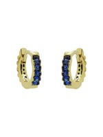 Karma Plain Hinged Hoops Blue Zirconia 10MM Goldplated