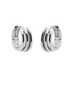 Karma Plain Hinged Hoops Triple Row Silver