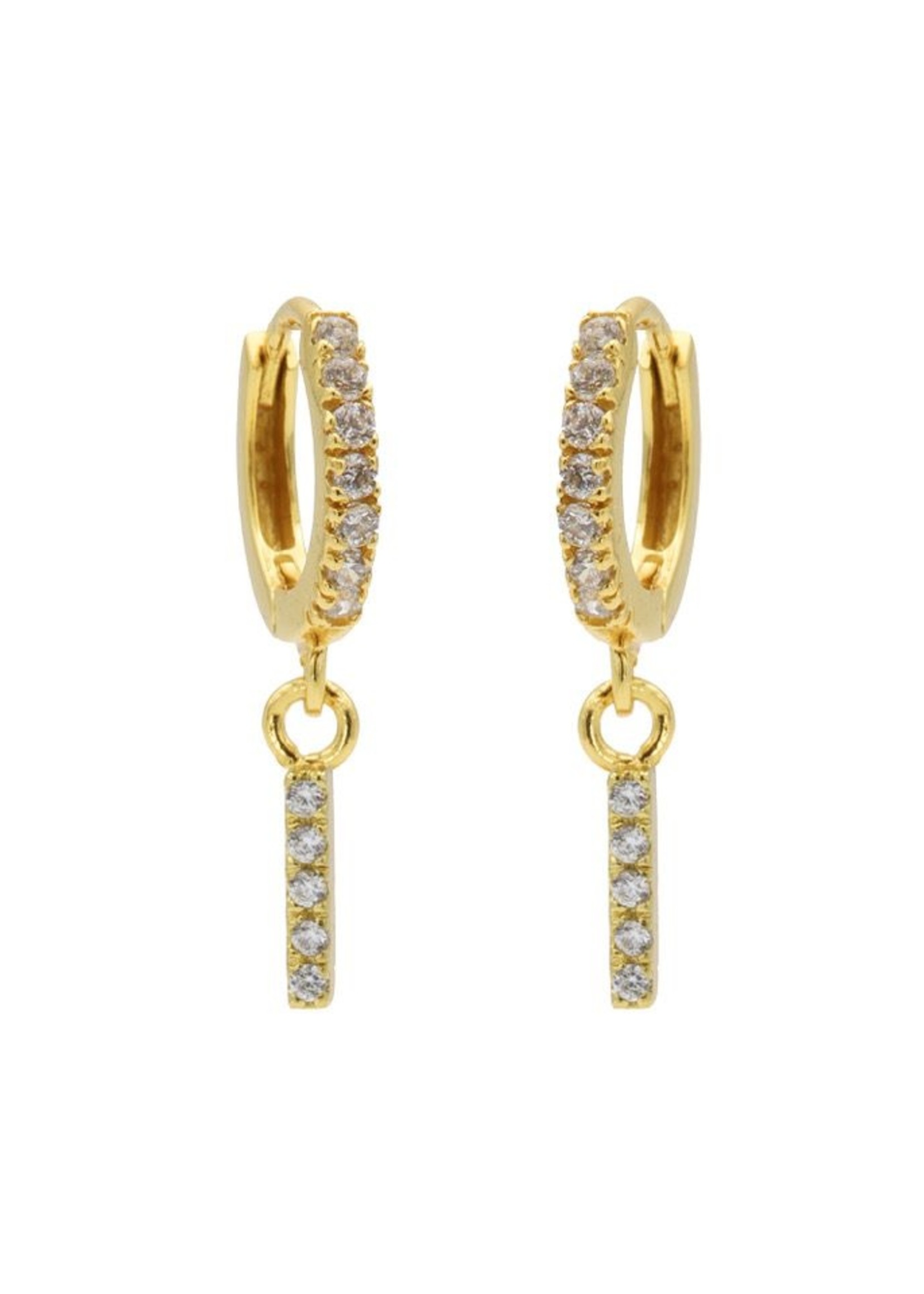 Karma Zirconia Hinged Hoops Symbols Tubes Goldplated