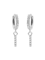 Karma Zirconia Hinged Hoops Symbols Tubes Silver