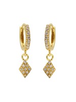 Karma Zirconia Hinged Hoops Symbols Diamond 2 Goldplated