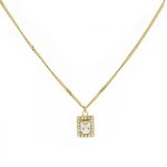 Karma Necklace Vintage Zirconia Square Goldplated