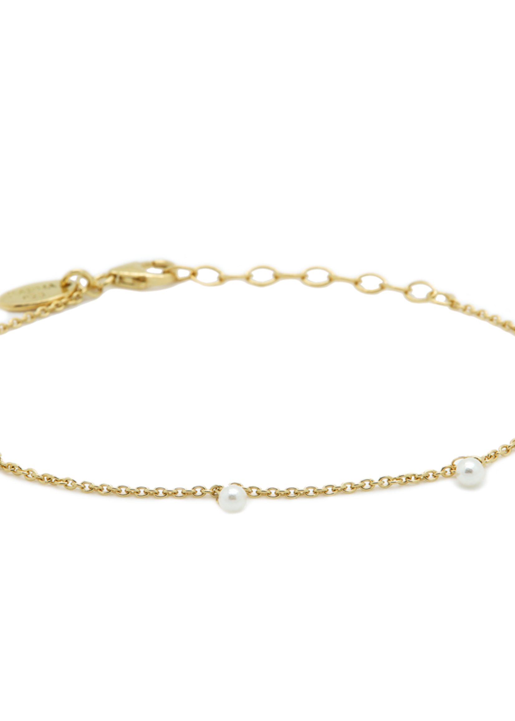 Karma Bracelet Hanging Pearls Goldplated