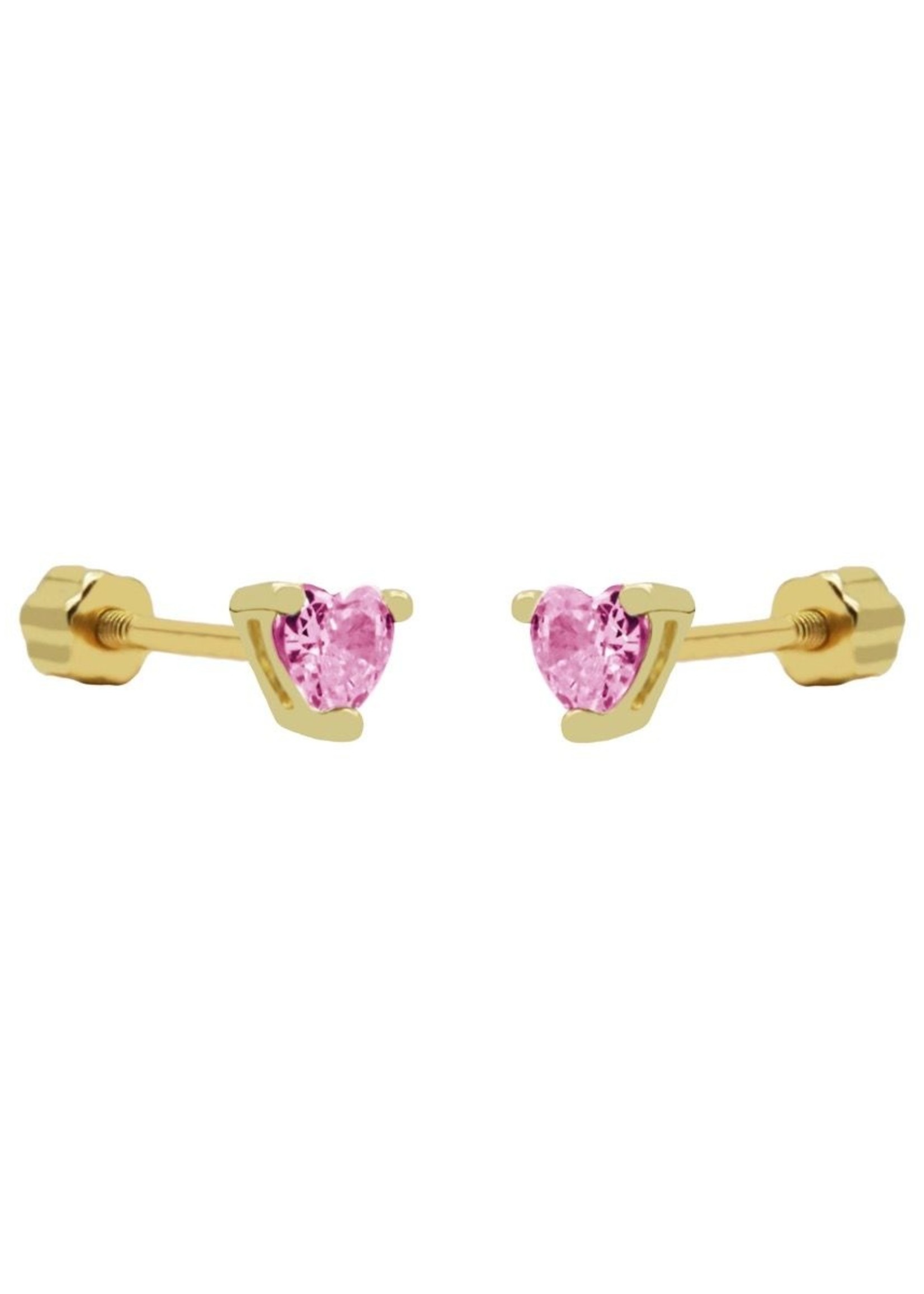 Karma Piercing Zirconia Heart Pink Goldplated