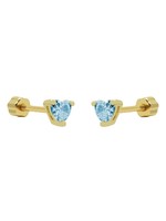 Karma Piercing Zirconia Heart Light Blue Goldplated