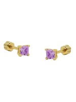 Karma Piercing Zirconia Square Lavender Goldplated