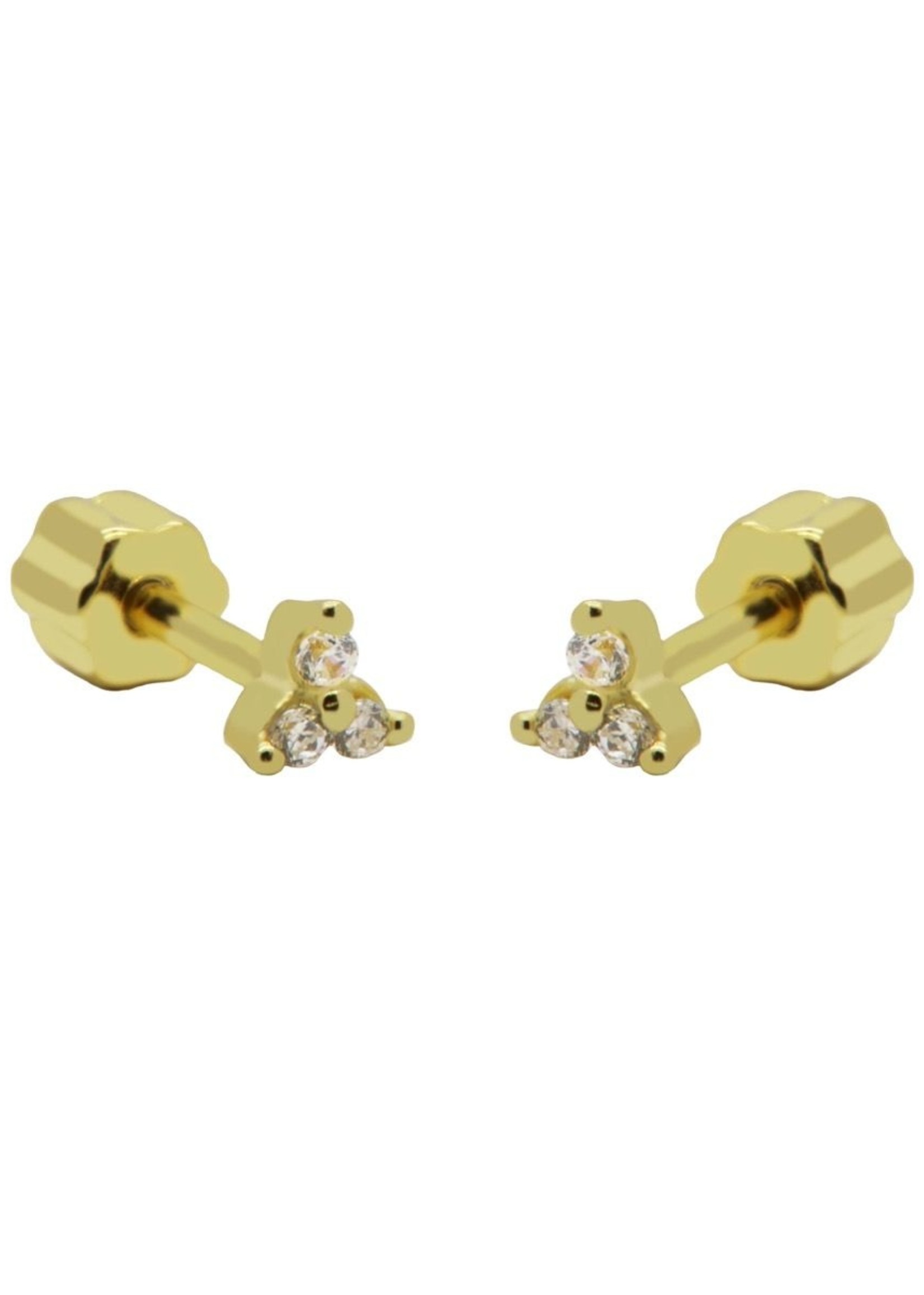 Karma Piercing Zirconia Tiny Triple Goldplated