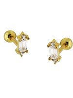 Karma Piercing Zirconia Baguette Goldplated