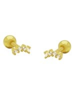 Karma Piercing Zirconia Bow Goldplated