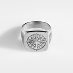 Northern Legacy Compass Oversize Signature - Silver Tone Ring