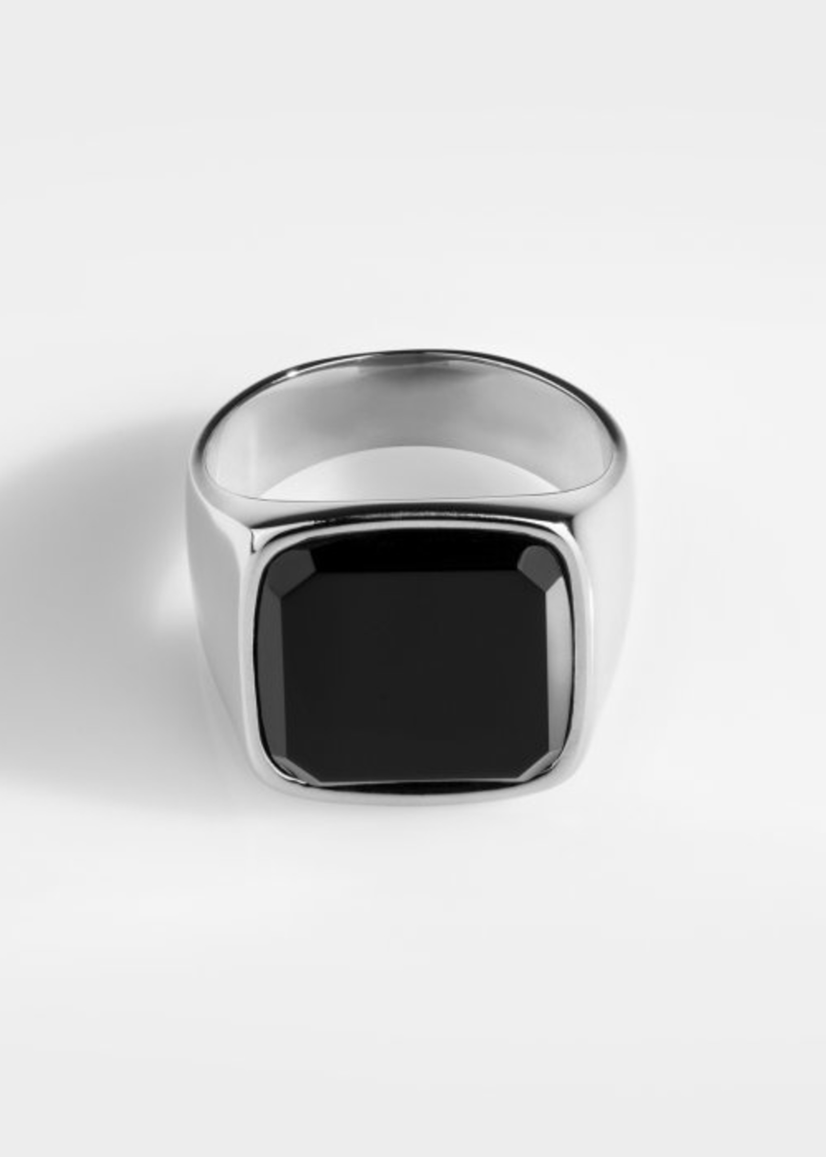 Northern Legacy Northern Legacy Black Onyx Oversize Signature - Silver Tone Ring