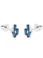 Karma Karma Zirconia Symbols Blue Baguettes Silver