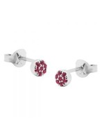 Karma Karma Zirconia Symbols Ruby Red Disc Silver