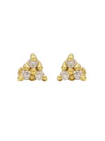 Karma Karma Zirconia Symbols Triple Dots Goldplated