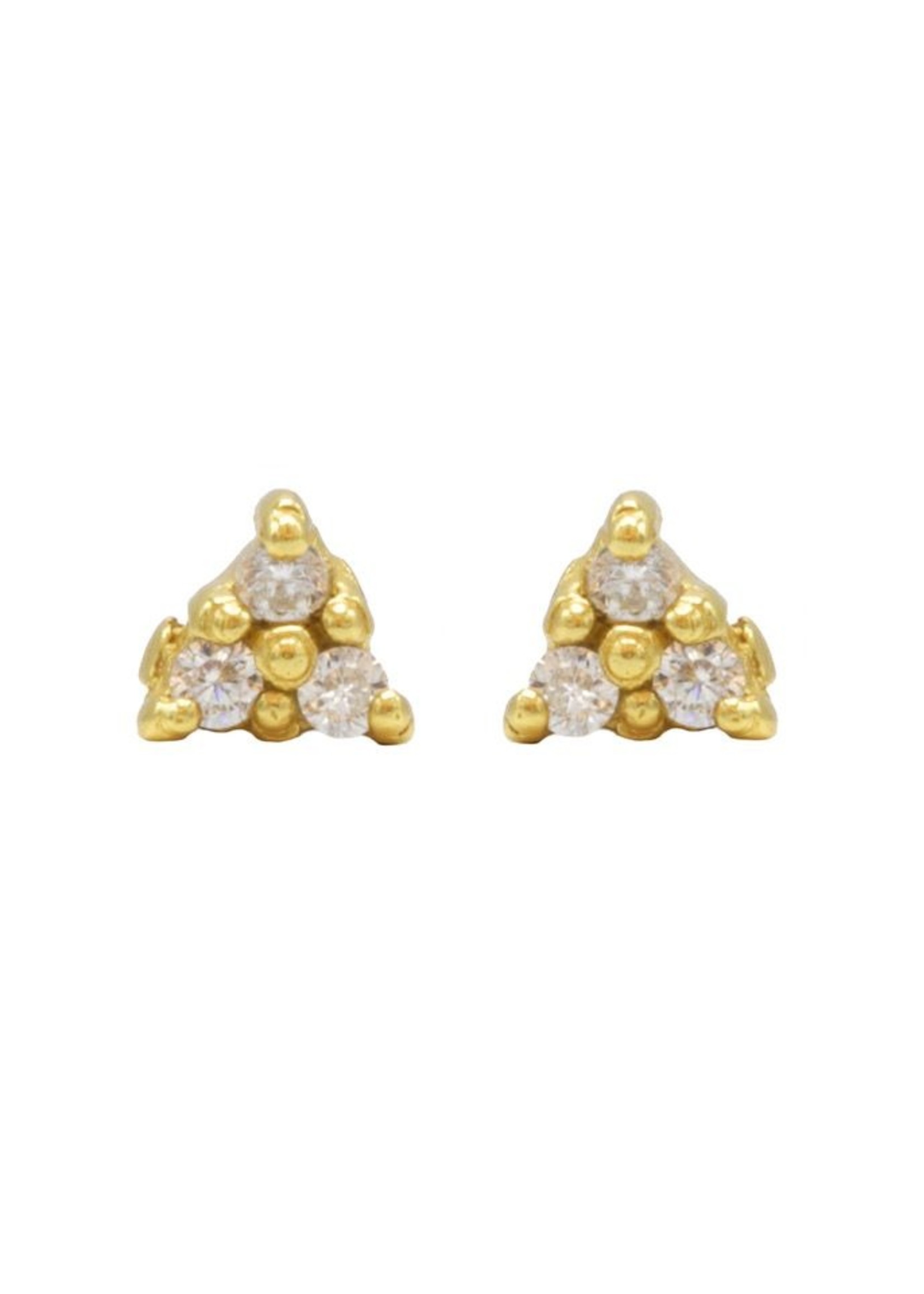 Karma Karma Zirconia Symbols Triple Dots Goldplated