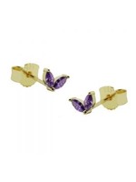 Karma Karma Zirconia Symbols Double Lila Leaves Goldplated