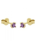 Karma Round Lavender Zirconia Earstuds Goldplated 3MM