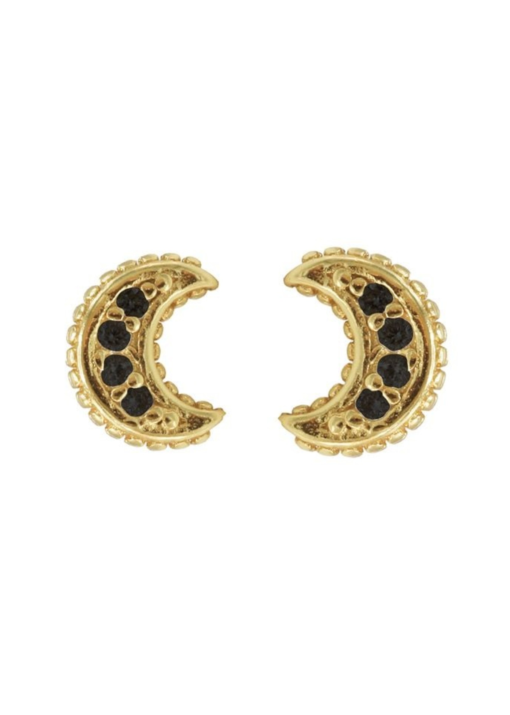 Karma Karma Black Zirconia Symbols Moon Goldplated