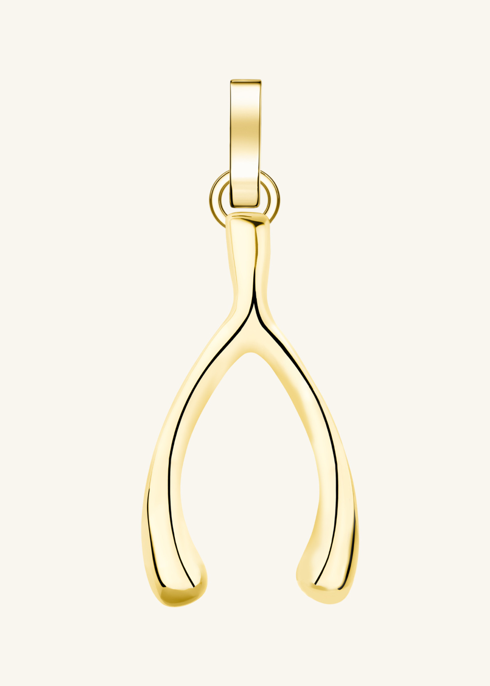 Rosefield pendant gold lucky symbol wishbone