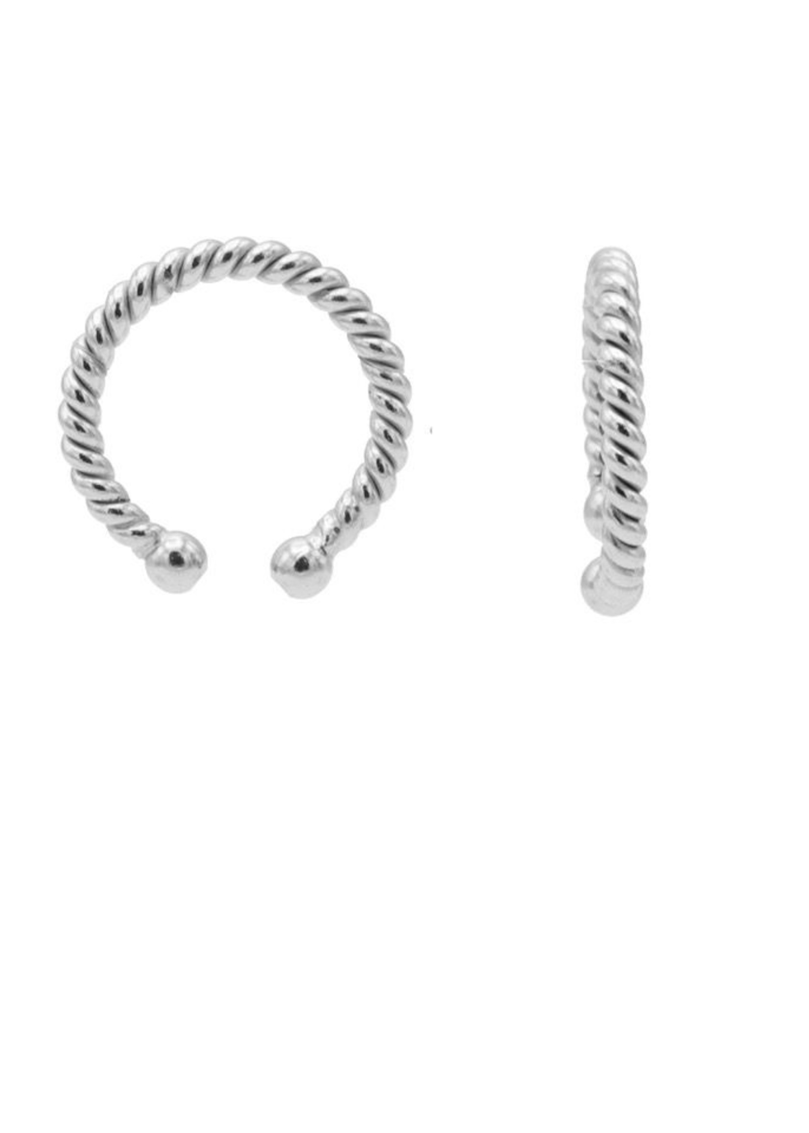 Karma Earcuff Plain Twister Silver