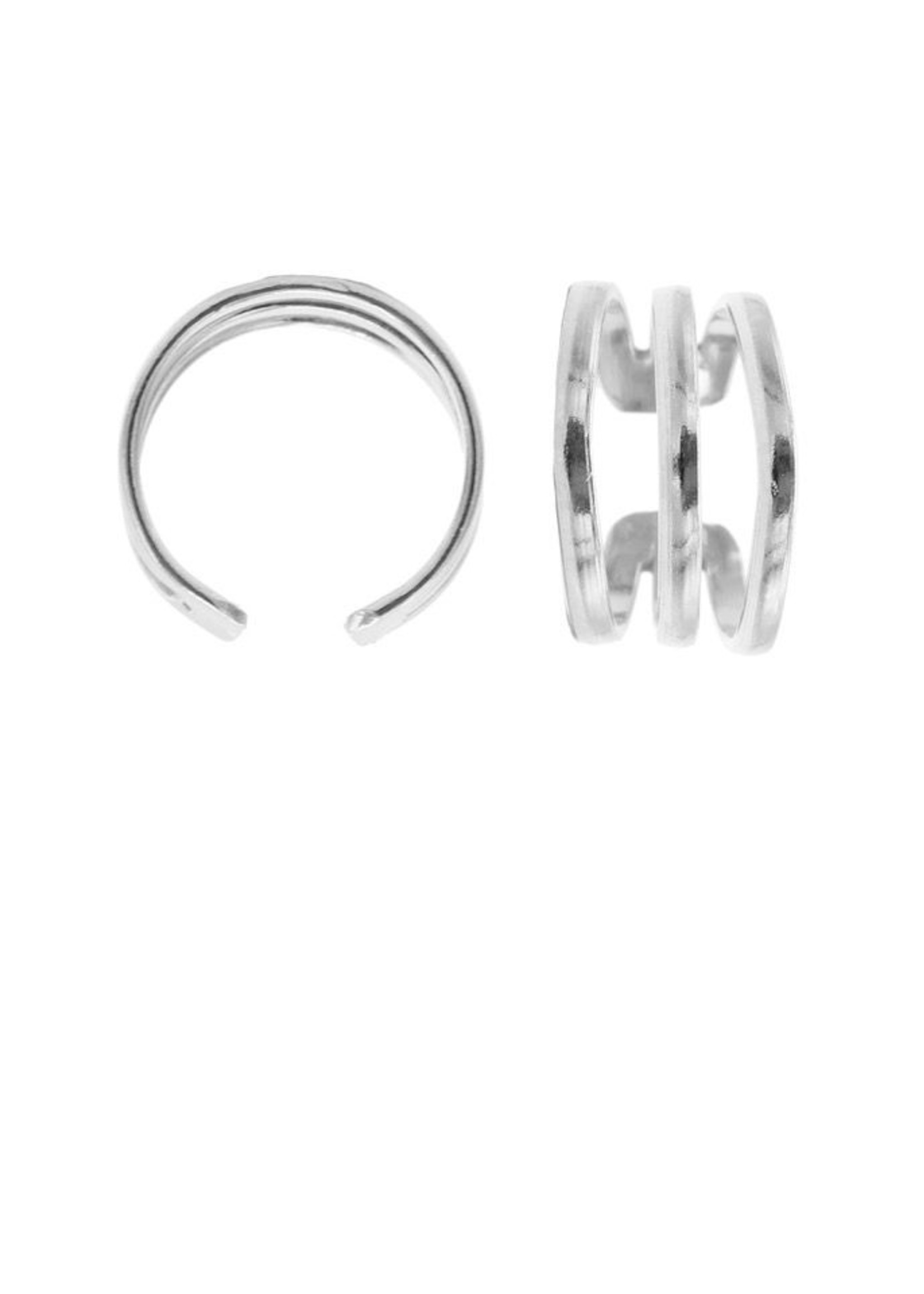 Karma Earcuff Triple Plain Silver