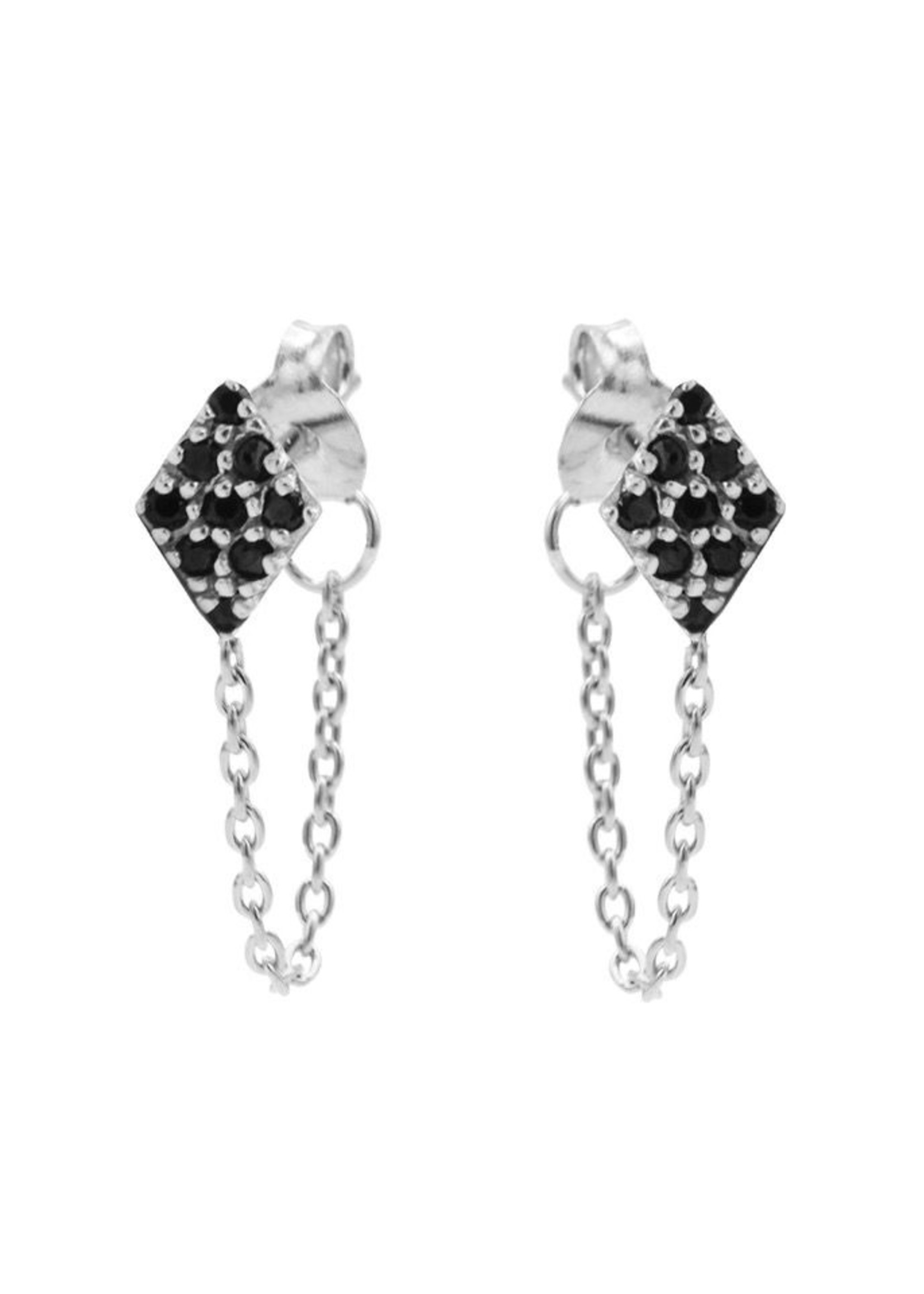 Karma Chain Black Zirconia Diamond Silver