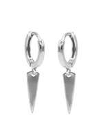 Karma Hinged Hoops Symbols Cone Silver