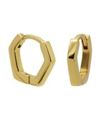 Karma Plain Hoops Square Hexagon Goldplated