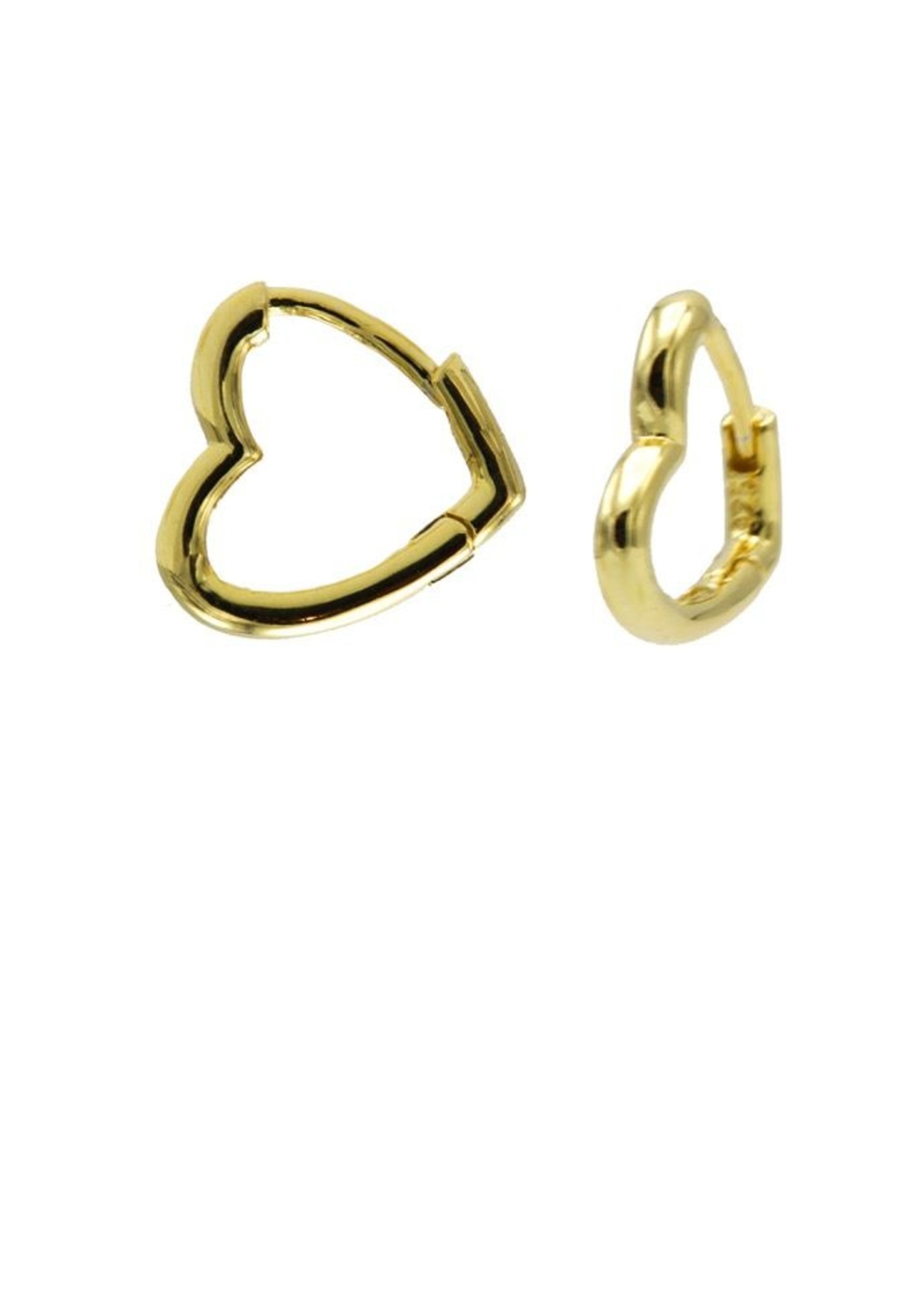 Karma Plain Hinged Hoops Heart Goldplated