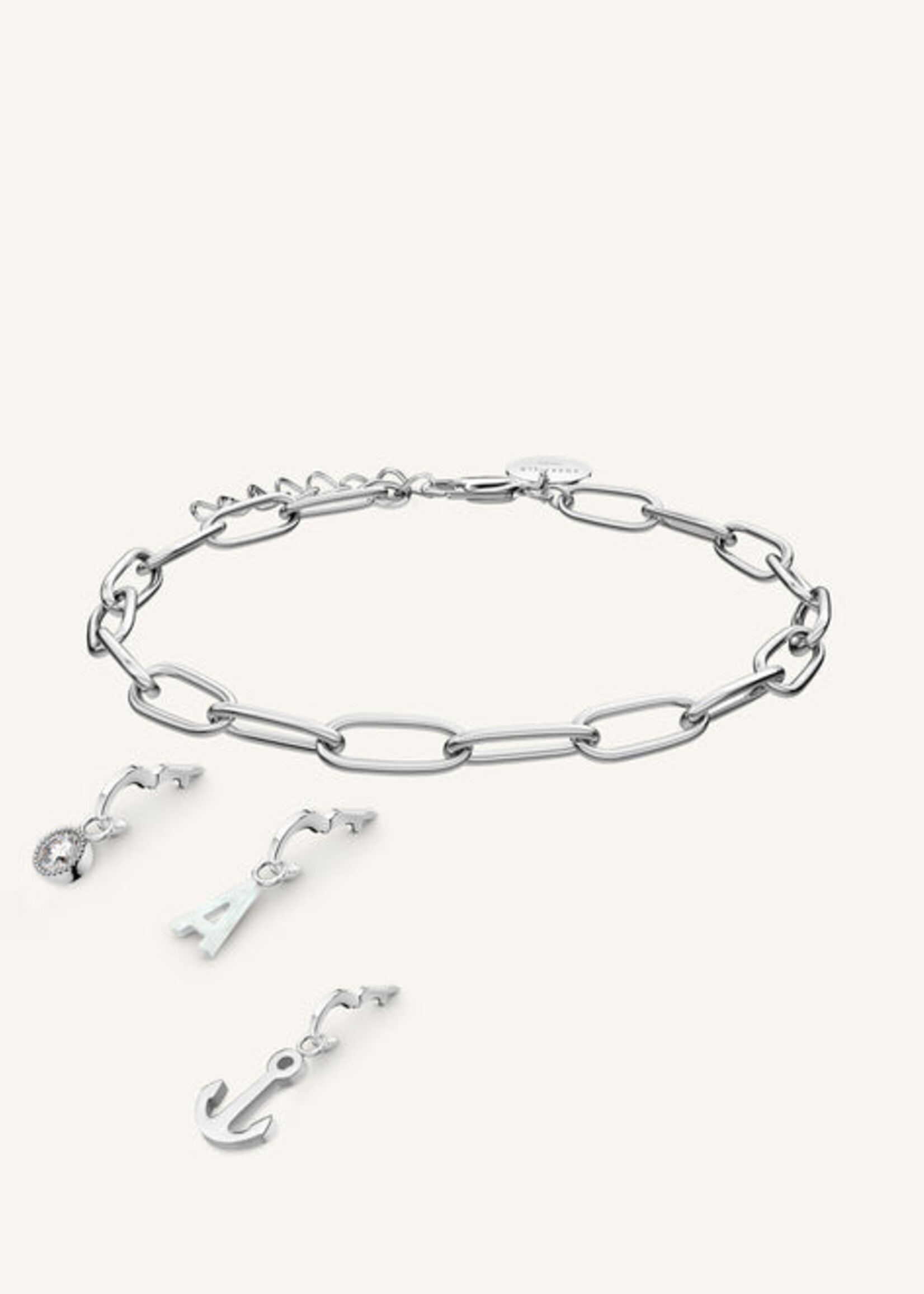 Rosefield rectangle chain bracelet silver