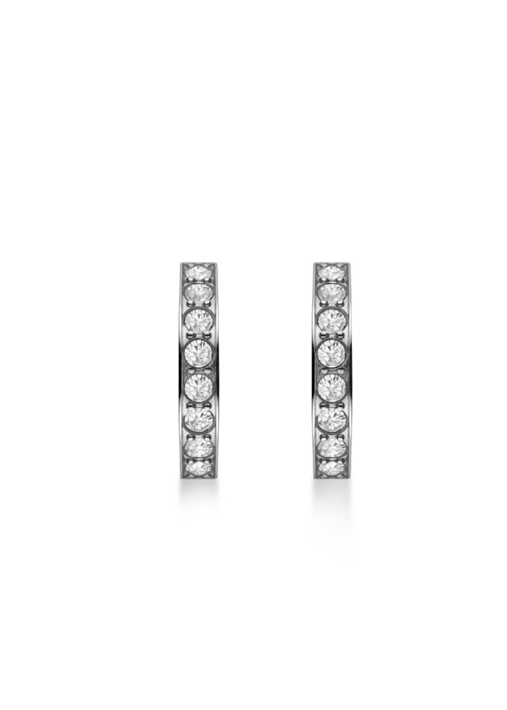 Rosefield Crystal Hoops Silver