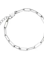 Rosefield Hammered Chain Bracelet Silver