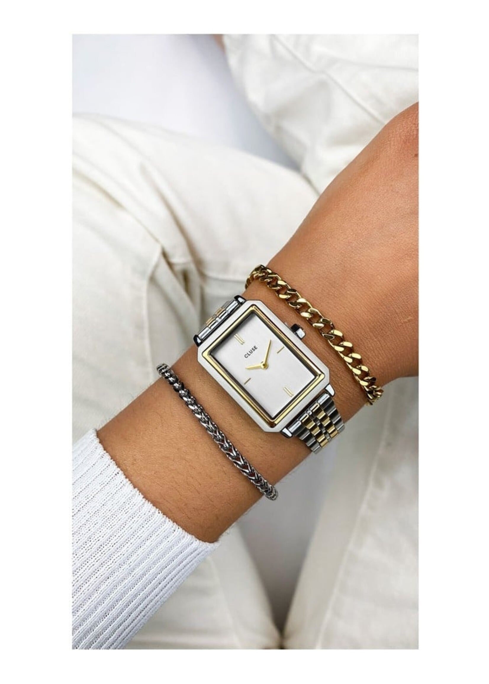 Cluse Fluette Watch Steel, Bicolour