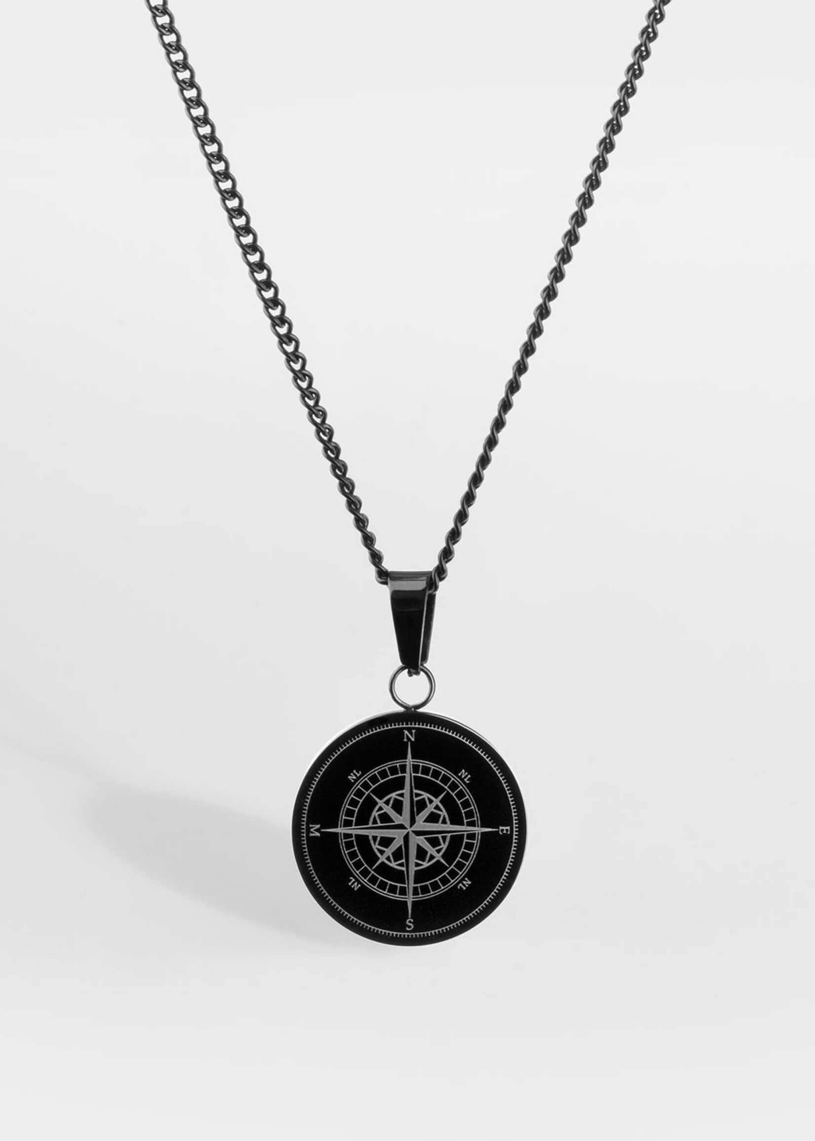 Northern Legacy NL Compass Pendant Necklace - Black