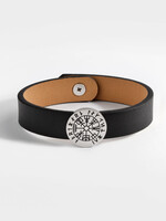 Northern Legacy Northern Legacy NL Vegvisir leather bracelet - Silver tone