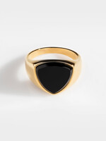 Northern Legacy Black Onyx Polygon Signature - Gold tone ring