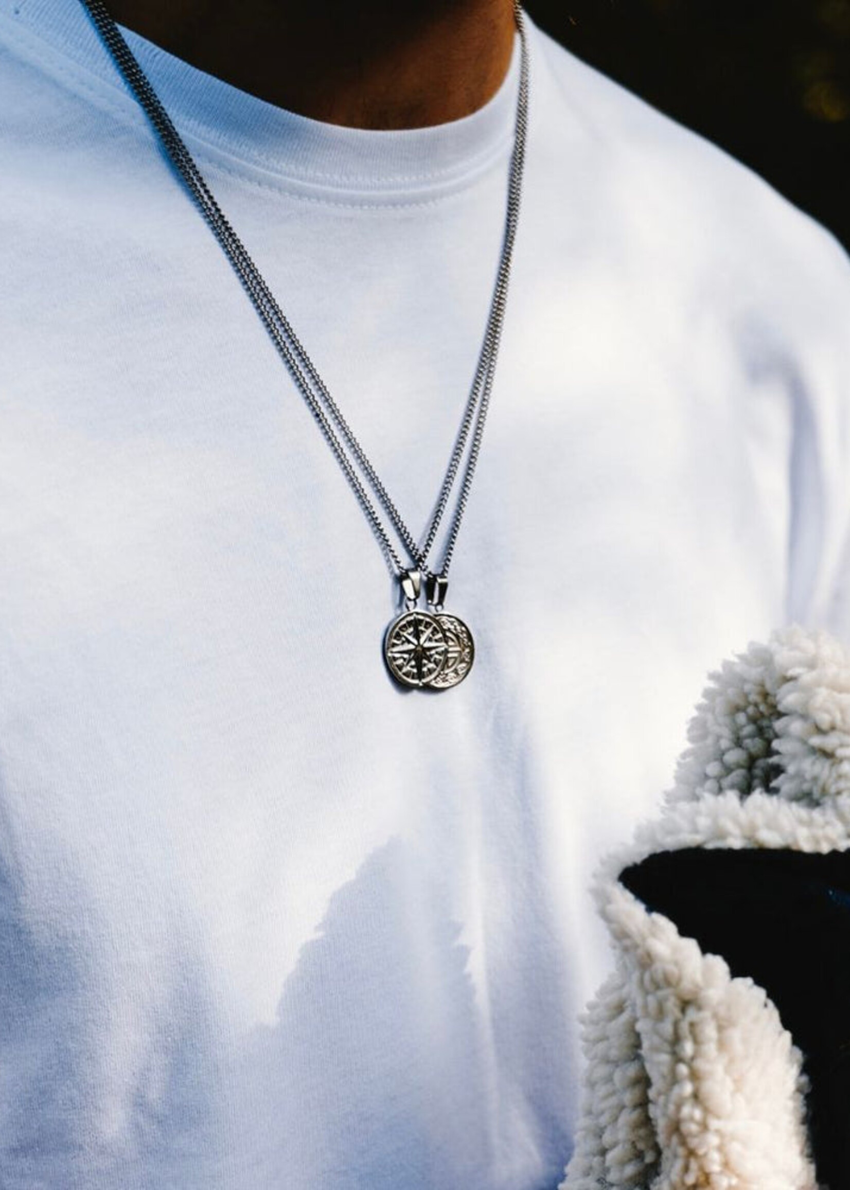 Northern Legacy Compass Pendant 2.0 Necklace - Silver Tone