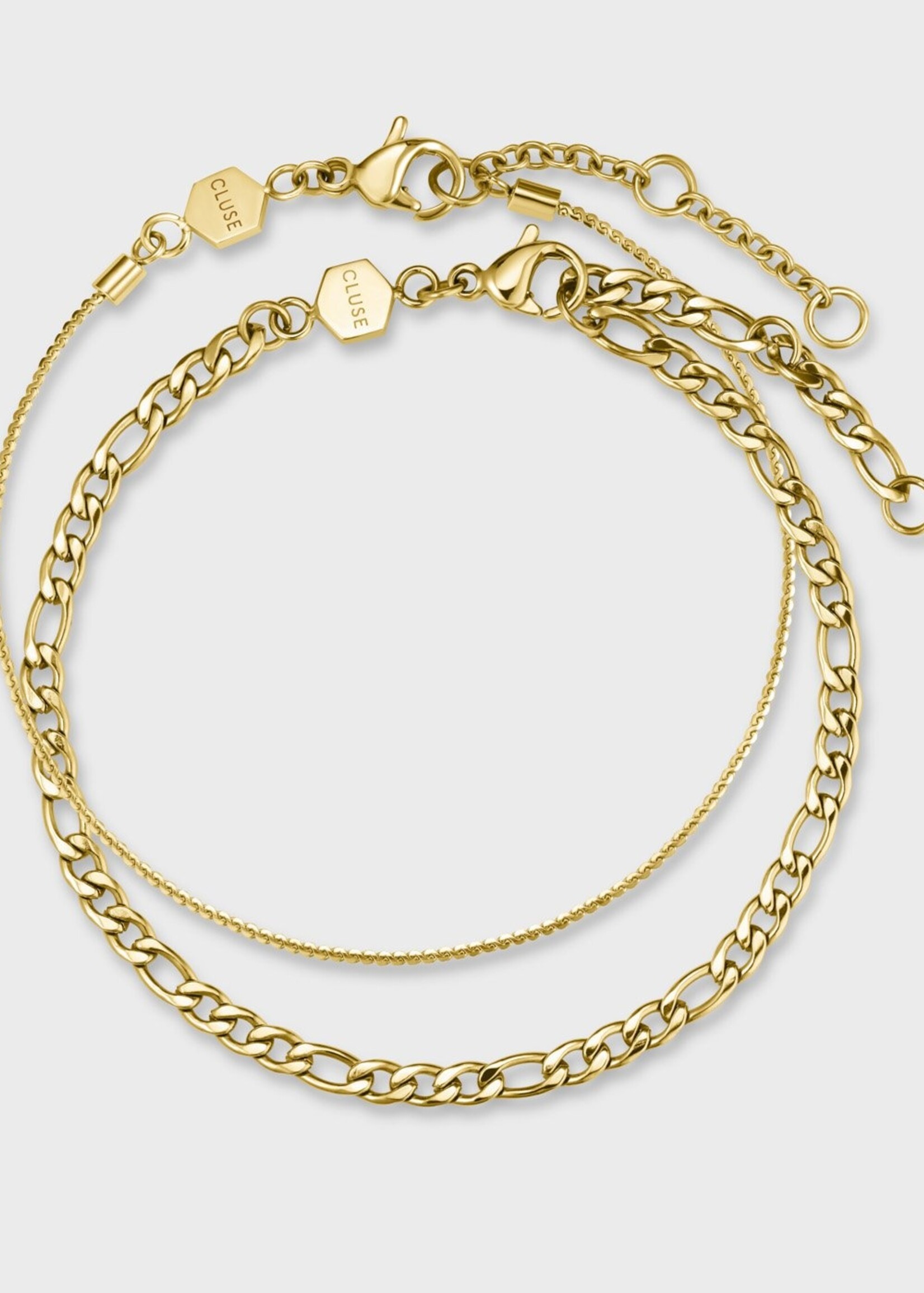 Cluse Essentielle Figaro Chain Bracelet Set, Gold Colour